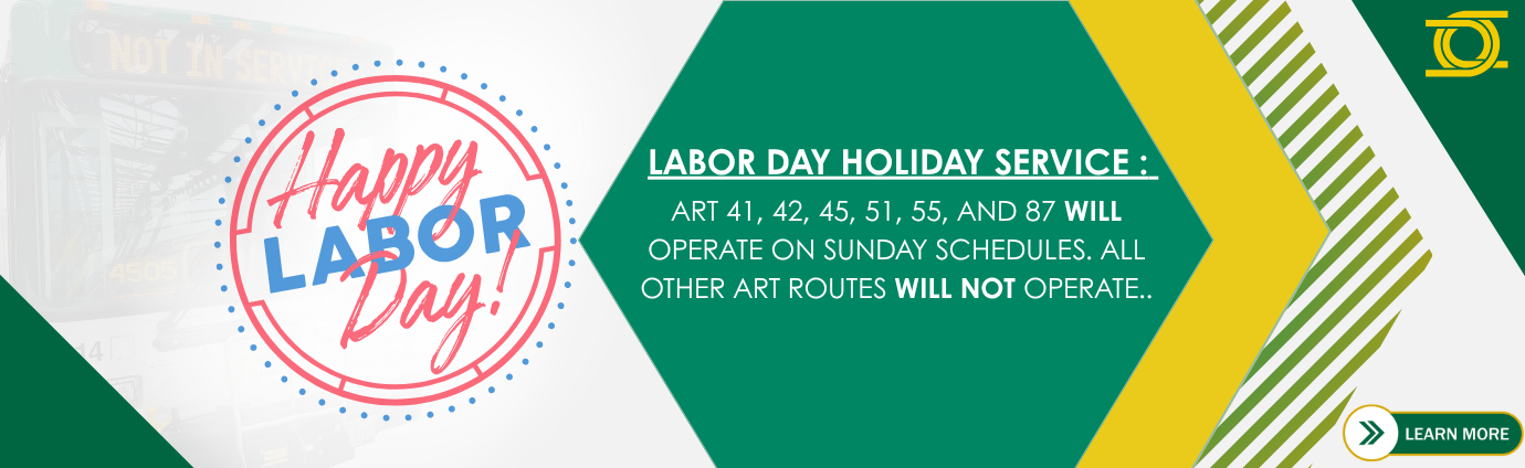 Labor Day Holiday Service Alert
