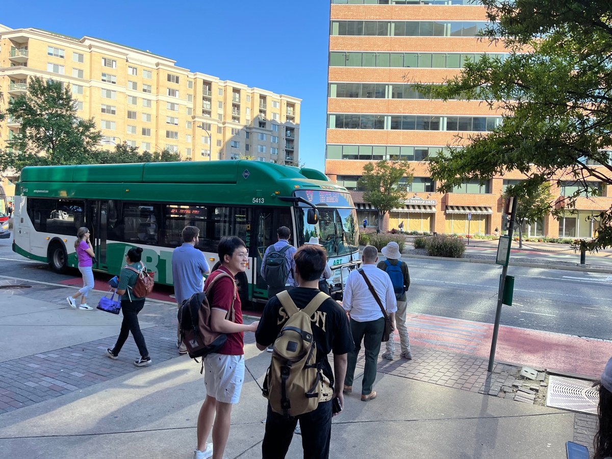 Passenger waiting to board ART bus