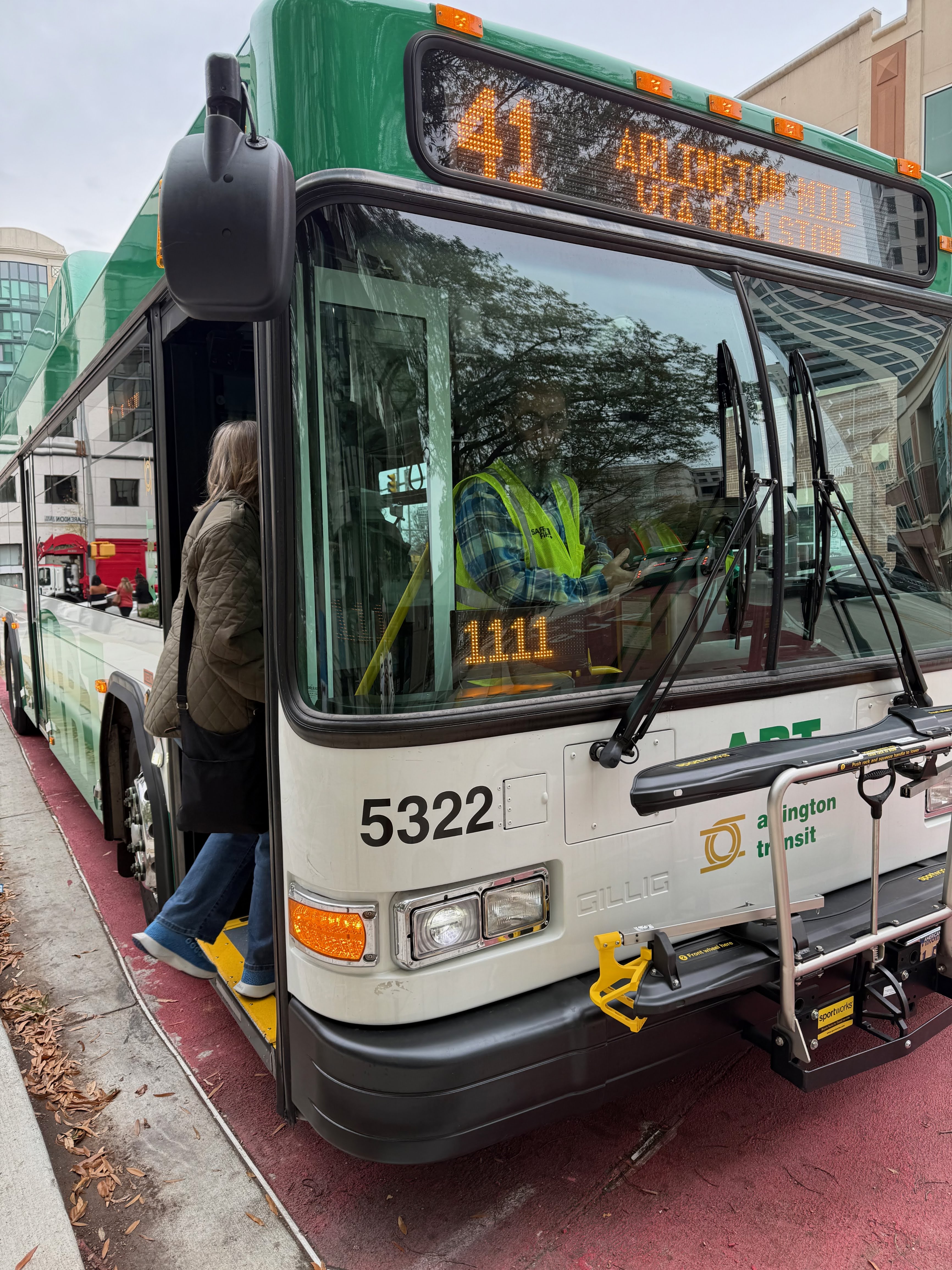 Passenger getting onboard ART bus